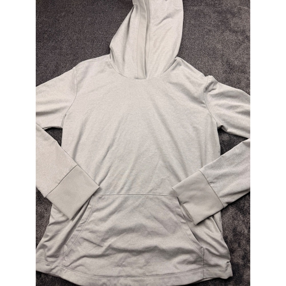 Athleta Girl Uptempo Hooded Top Gray Heather XL 14‎ Thumbhole Kangaroo Pocket